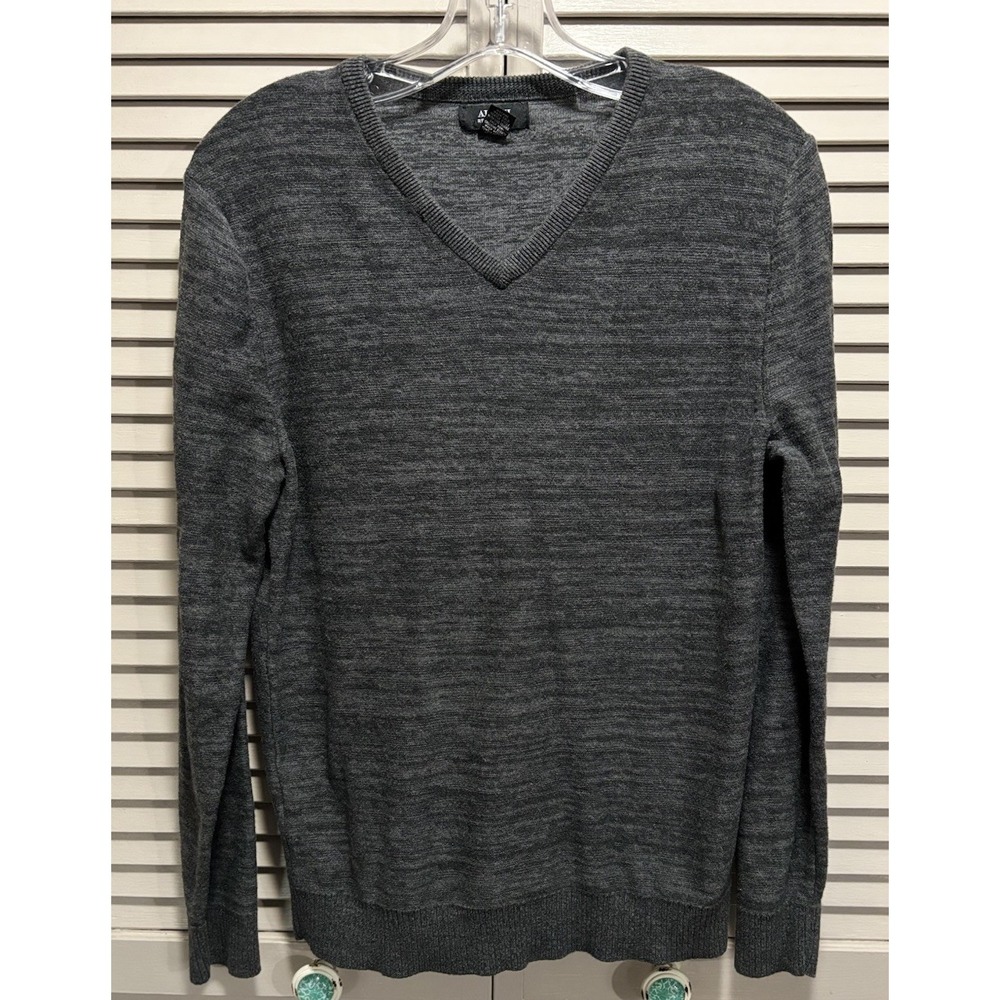 Alfani Mens Soft Knit Sweater Crew Neck Size Small Gray Long Sleeve Regular Fit